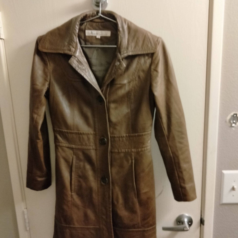 Brown leather jacket